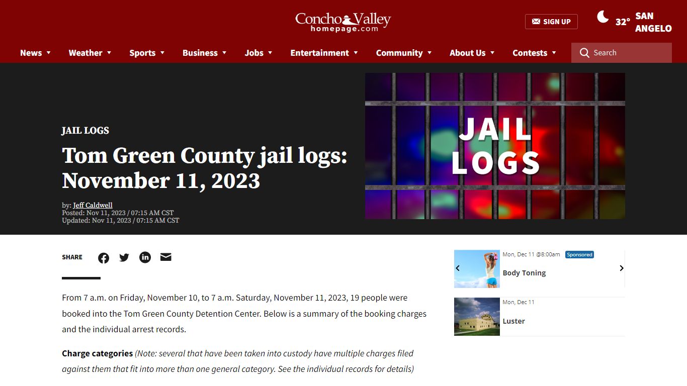 Tom Green County jail logs: November 11, 2023